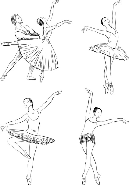 luonnoksia balettitanssijoista
 - Vektori, kuva