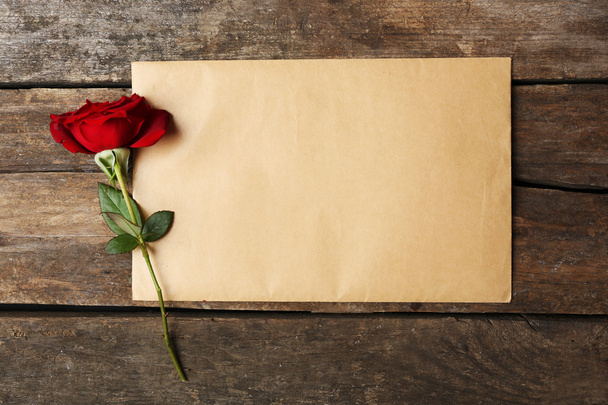 Blank card with beautiful rose   - Photo, image