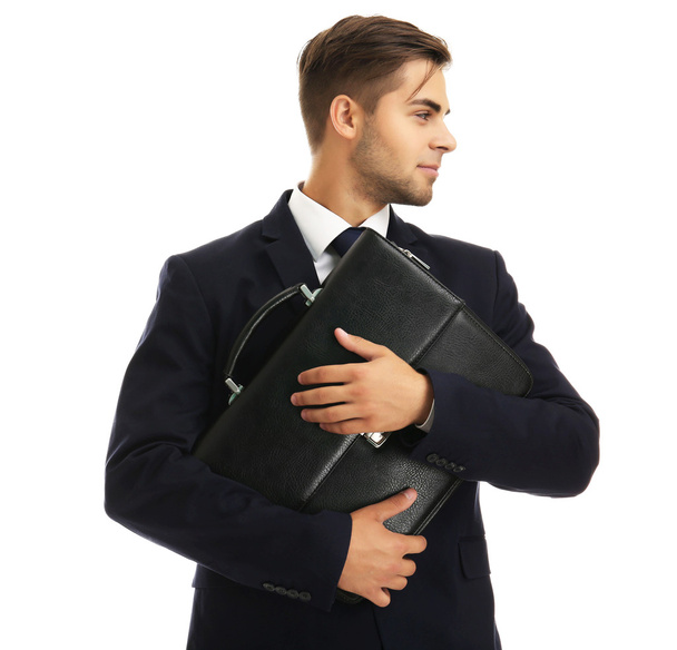Elegant businessman with briefcase - Zdjęcie, obraz