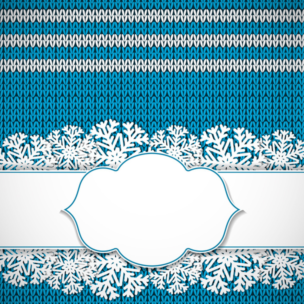 Blue knitted background - Vektori, kuva