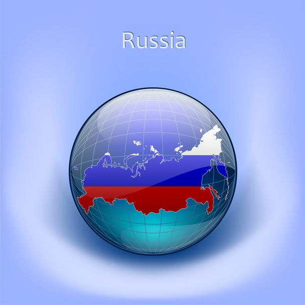 Venäjän kartta maapallolla
 - Vektori, kuva