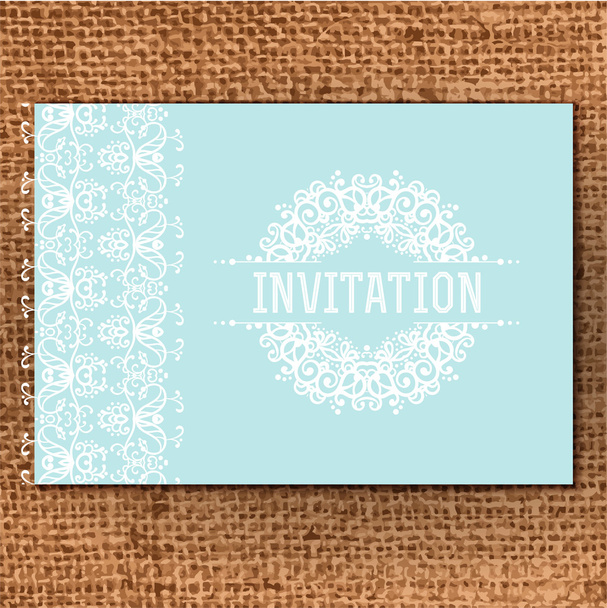 Vintage Wedding card or invitation - Vector, Imagen