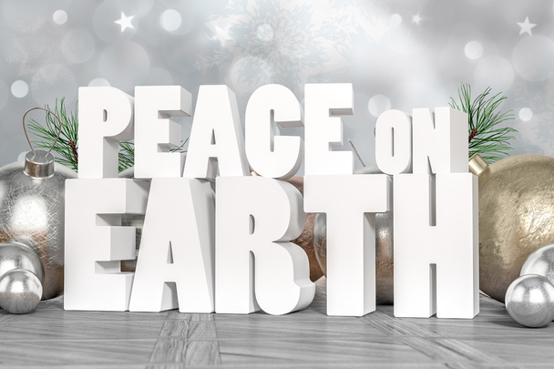 Vrede op aarde 3D-tekst  - Foto, afbeelding