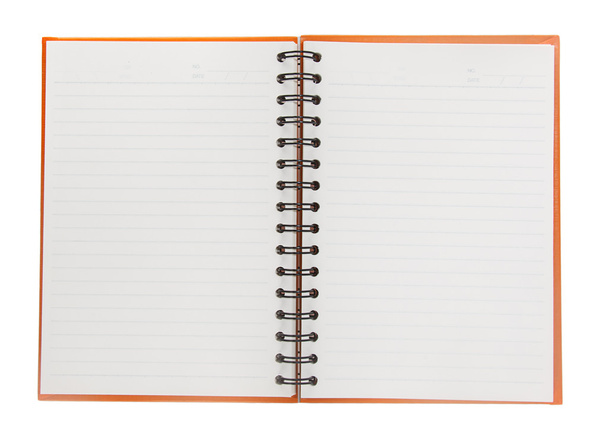 Blank notebook open on white background - Photo, Image