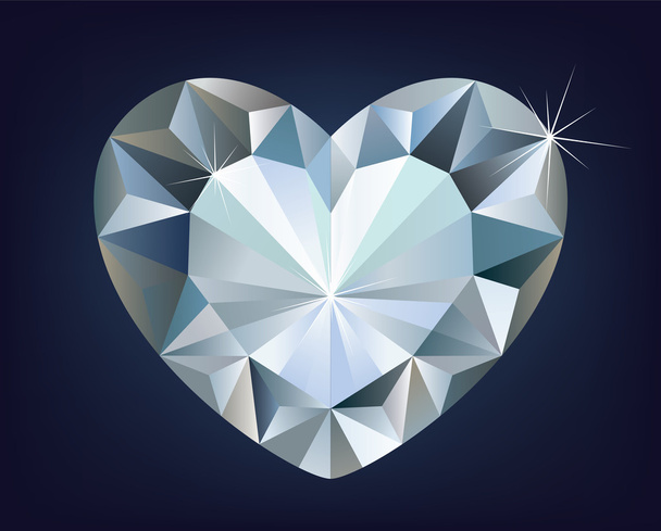 ベクトルの光沢のあるダイヤモンド ハート - ベクター画像