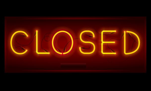 Closed neon sign - Vector, Image