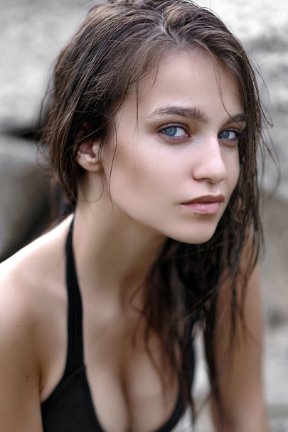 portrait of a beautiful young model, sexy girl - Zdjęcie, obraz