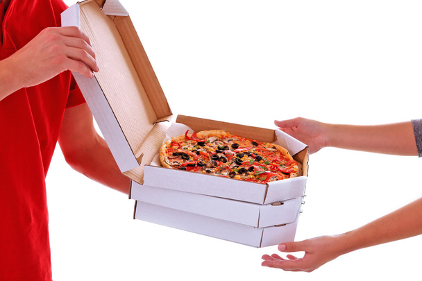 Delivery boy with pizza  - Foto, immagini