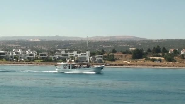 Tourist boat in the sea in Cyprus - Footage, Video