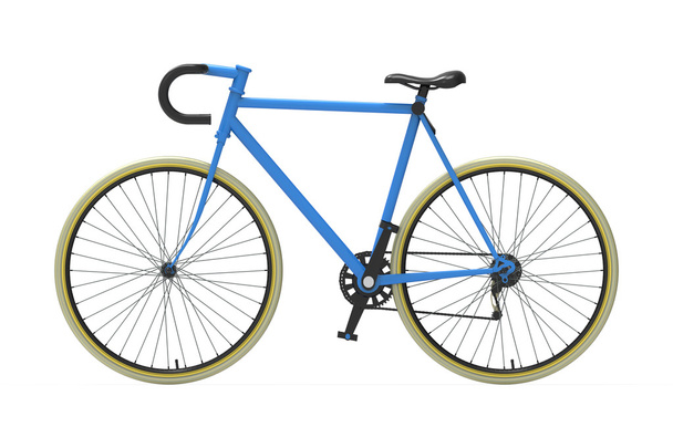 Fixed gear city bicycle blue Color - Photo, Image