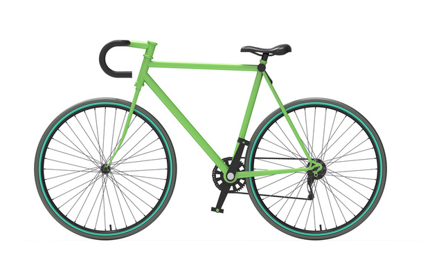 Engranaje fijo ciudad bicicleta verde
 - Foto, imagen
