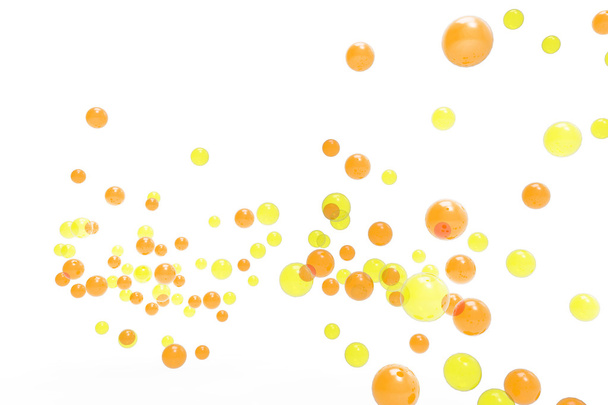 Gas bubbles yellow and orange  Isolated Backgrounds - Photo, Image