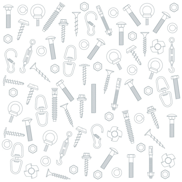 Seamless nuts and bolts - Vector, Image