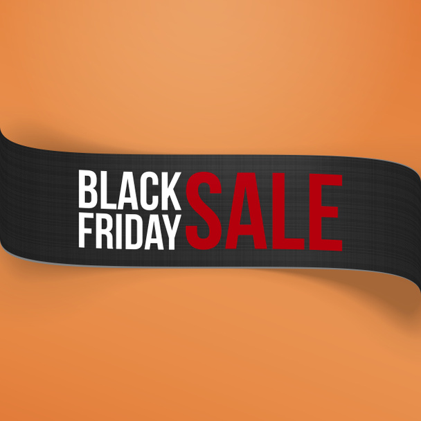Realista Black Friday Sale curvo banner de papel
 - Foto, Imagem