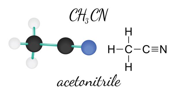Молекула ацетонитрила CH3CN
 - Вектор,изображение