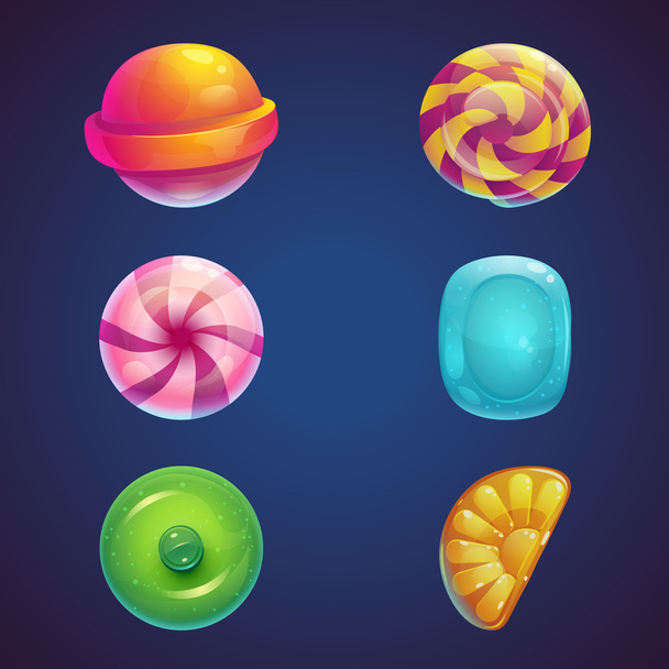 Set of multi colored jelly sweets - Vector, Image