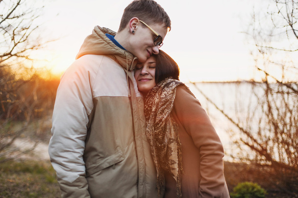 Loving young couple outdoor - Photo, Image