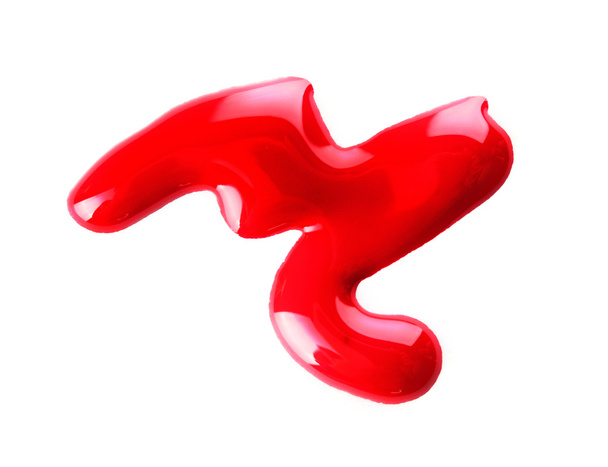 Red nail polish drops isolated on white - Foto, Bild