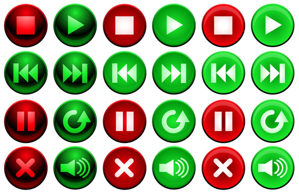 Player buttons - Vektor, kép