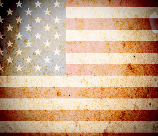 US-Flagge auf Grunge-Papier - Foto, Bild