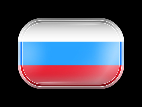 Russia Variant Flag. Rectangular Shape with Rounded Corners - Wektor, obraz