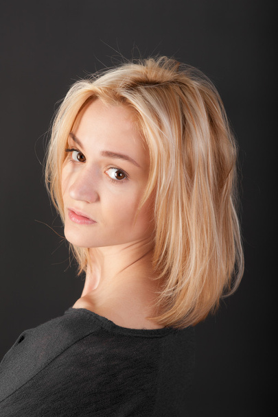 blonde on a black background - Photo, Image