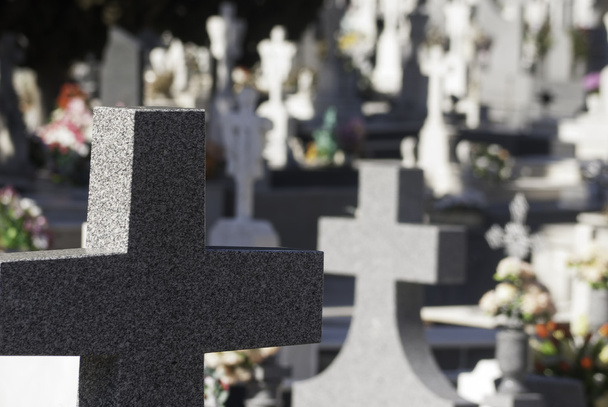 Granite cross in the cemetery - Foto, Bild