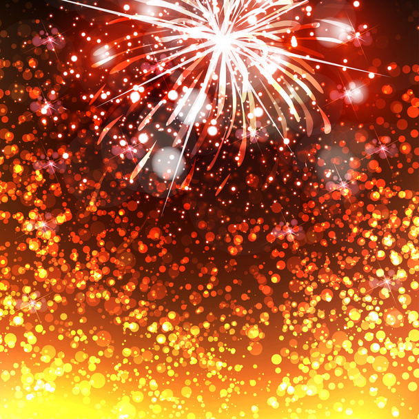 Feliz Año Nuevo fuegos artificiales de fondo celebración
 - Vector, imagen