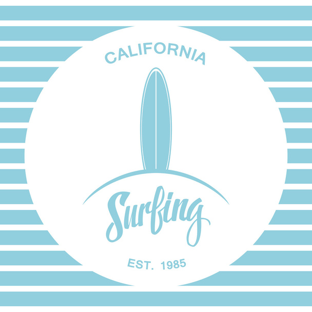 Surfing. Surf logo or emblem design. Handwritten word. - Вектор,изображение