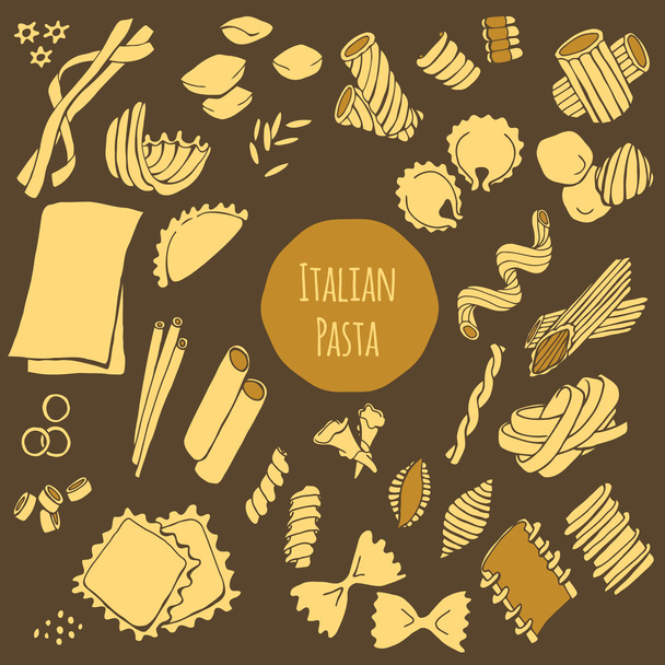 Italiaanse pasta vector set - Vector, afbeelding