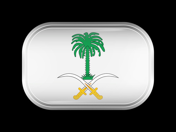 Szaúd-Arábia Variant zászló. Téglalap alakú, lekerekített sarokkal - Vektor, kép