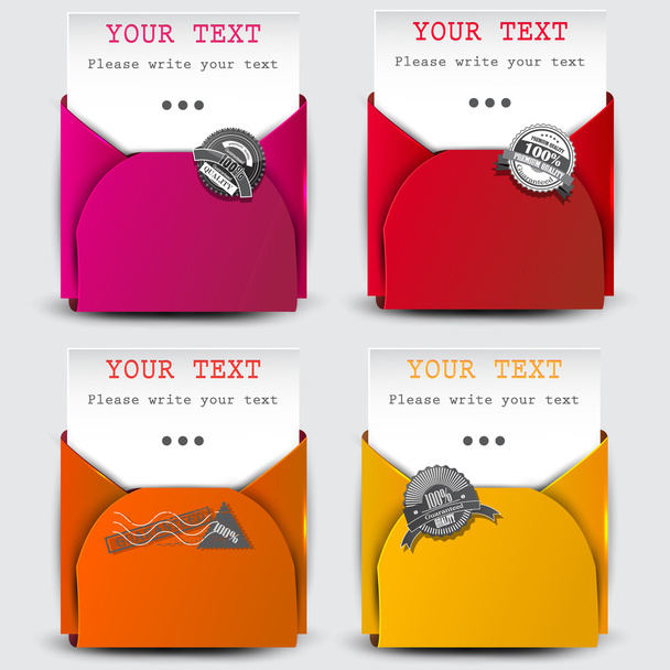 Paper sheets with envelopes for text - Vettoriali, immagini