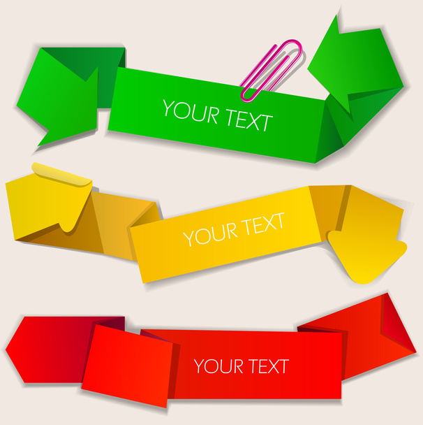 Colorful paper bubbles for speech. Arrow - Vector, Imagen