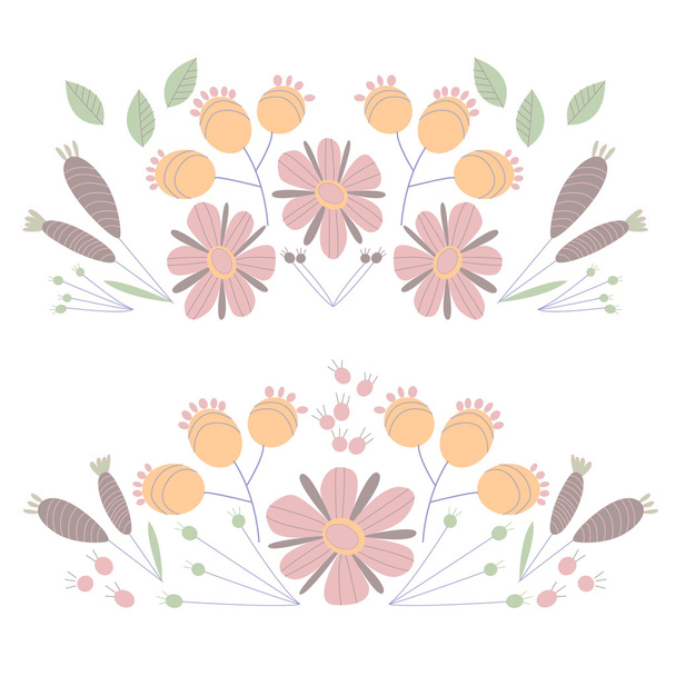 Set of flowers elements - Vector, imagen