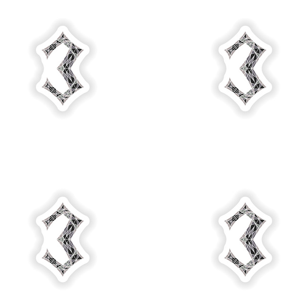 adesivi montaggio Basso poli numero 3 in mosaico grigio poligono
 - Vettoriali, immagini