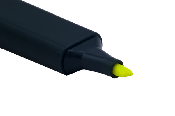 Fechar a caneta iluminadora amarela
 - Foto, Imagem