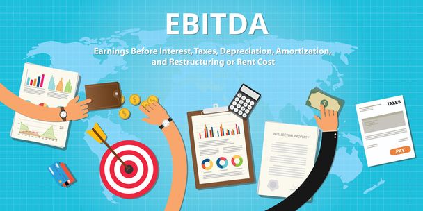 Kamatszámítás előtti EBITDA-bevételeit - Vektor, kép