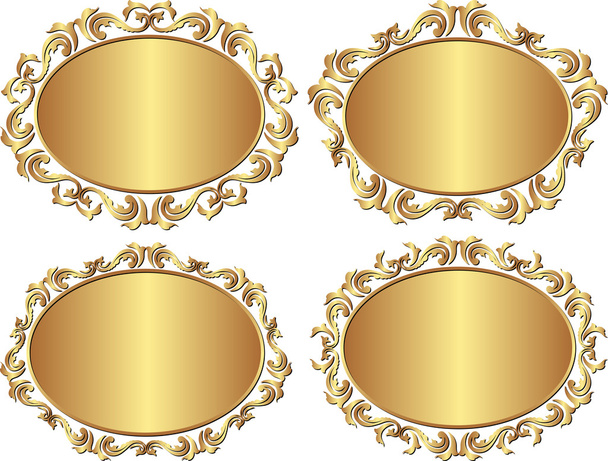 isolated golden frames - Vector, Image