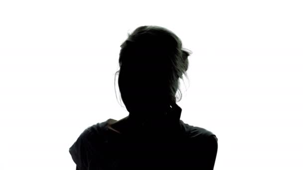 Rotating Silhouette of Womanwith phone - Imágenes, Vídeo