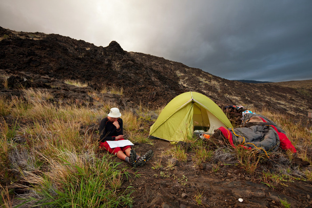 Tente dans les montagnes hawaïennes
 - Photo, image