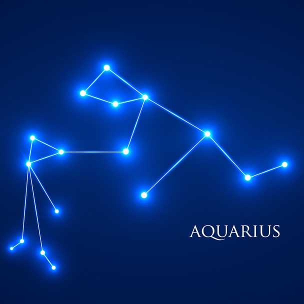 Constellation Aquarius Zodiac Sign. Vector Illustration. Eps 10 - Vetor, Imagem
