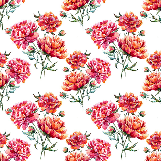 Watercolor floral pattern - Fotoğraf, Görsel