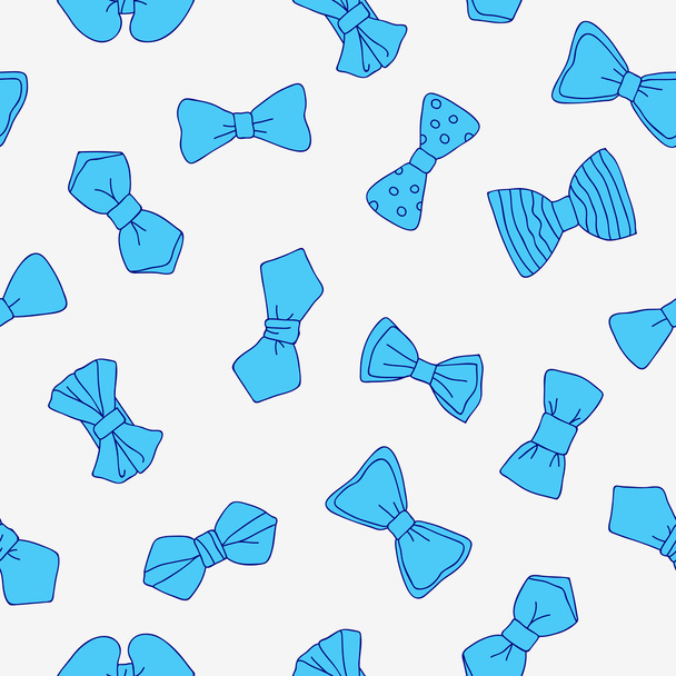 Seamless vector pattern of blue bow tie - Wektor, obraz