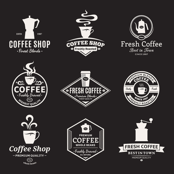 ベクトルのコーヒー ショップのラベル、アイコン、デザイン要素のセット - ベクター画像