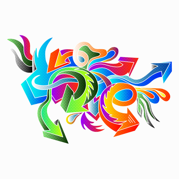 graffiti colored arrows on a white background vector illustration - ベクター画像
