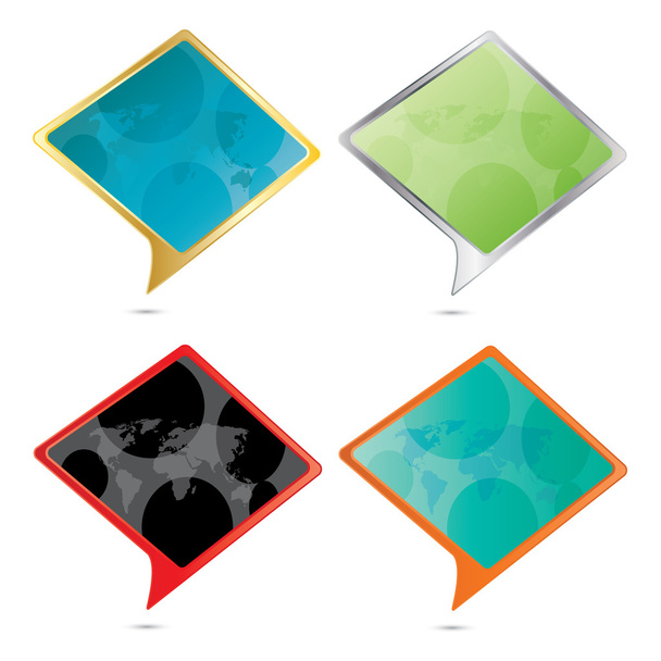 Vector Isolated Color speech bubble set - ベクター画像