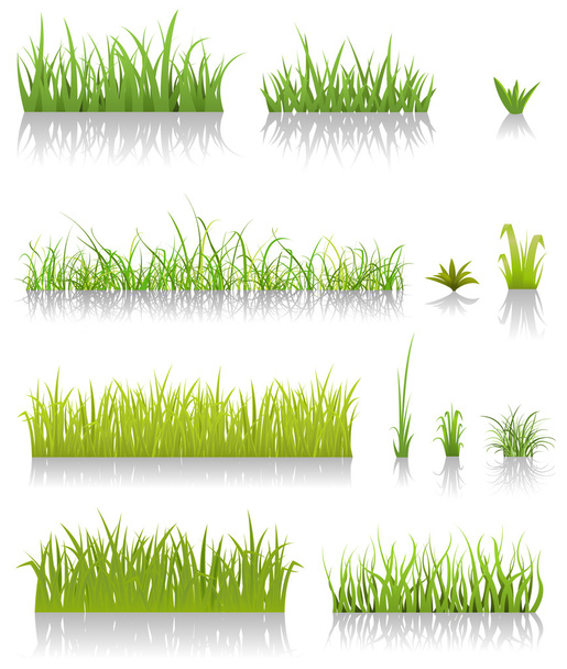 緑の草のセット - ベクター画像