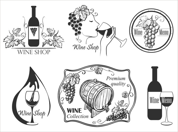 Wine labels collection - Vector, afbeelding