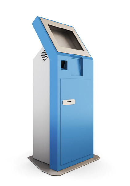 Blue information kiosk. Information terminal. 3d illustration. - Photo, Image