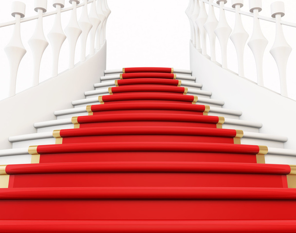 Лестница с красной дорожкой - Фото, изображение